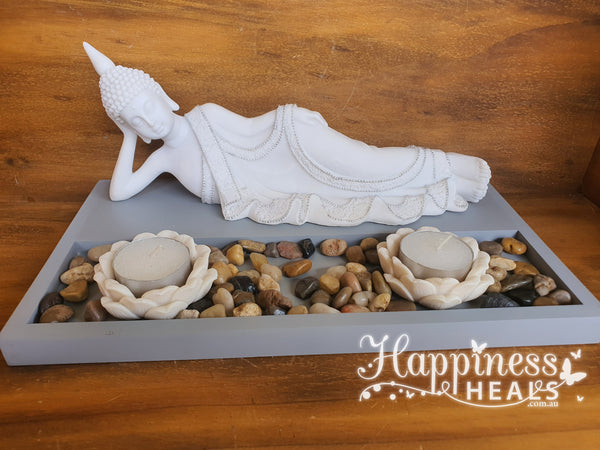 Buddha Statue With Candle and Incense Holder