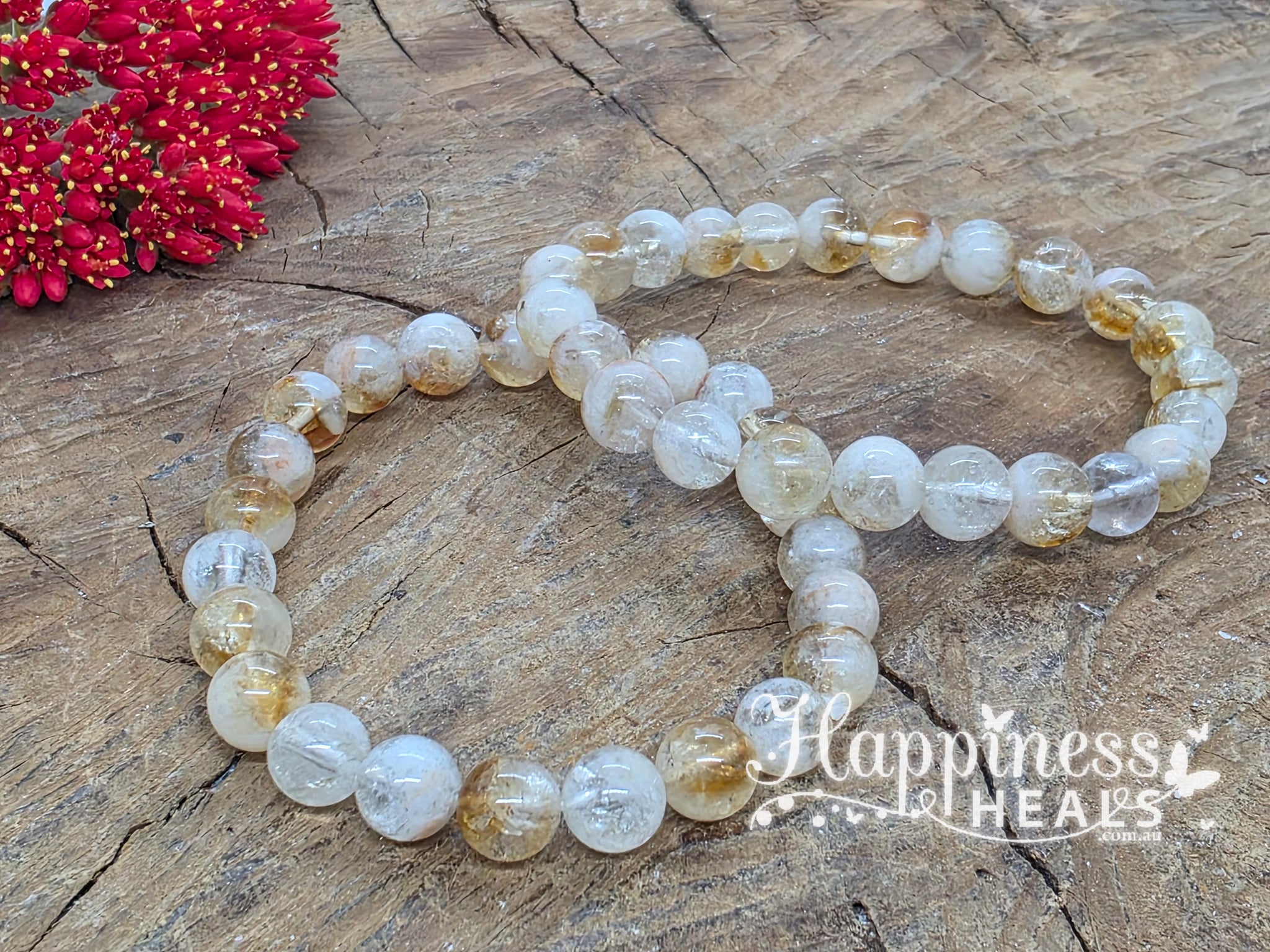 Citrine Bracelet โ 8mm Beads for Abundance & Positivity