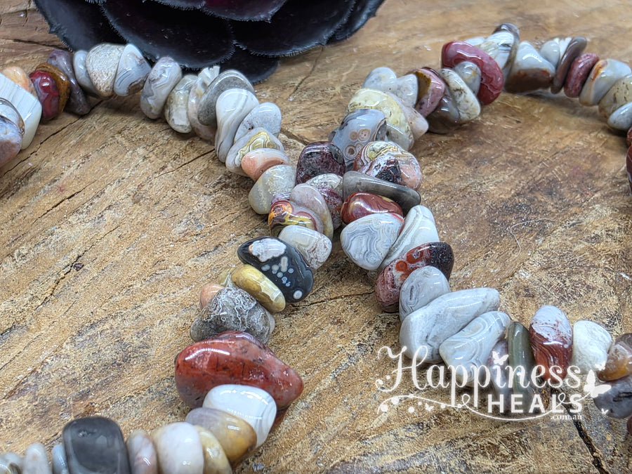 Red Crazy Lace Agate Chip Bracelet