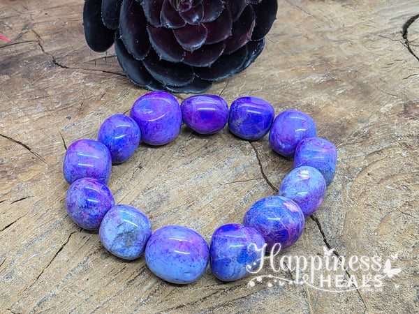 Purple Howlite Nugget Bracelet β Large Nuggets π