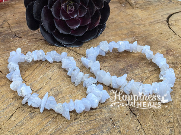 Blue Lace Agate Chip Bracelet