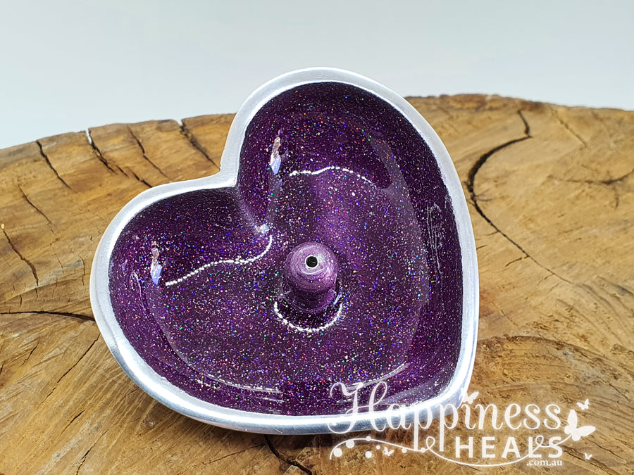 Incense Holder - Heart Metal