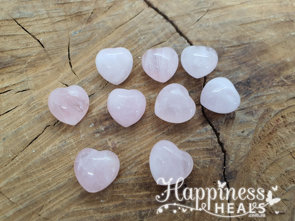 Rose Quartz Hearts - 15mm