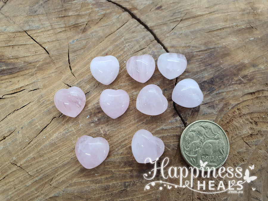 Rose Quartz Hearts - 15mm