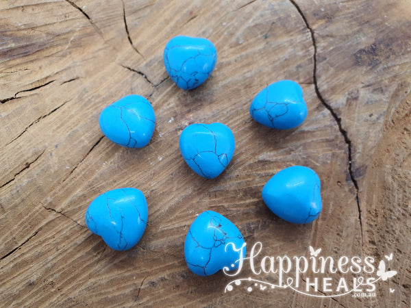 Blue Howlite Hearts - 15mm