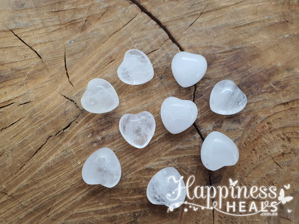 Clear Quartz Hearts -15mm