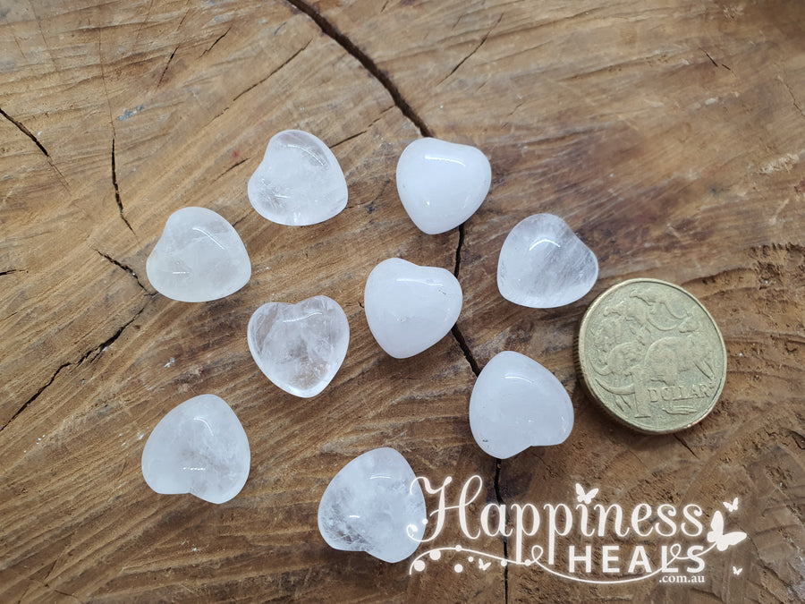 Clear Quartz Hearts -15mm