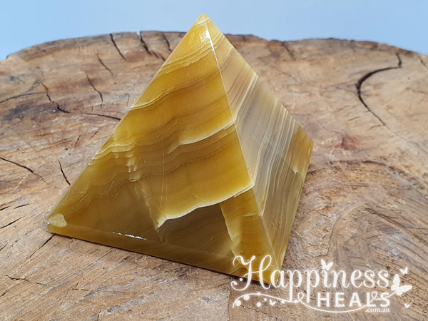 Honey Calcite Pyramid