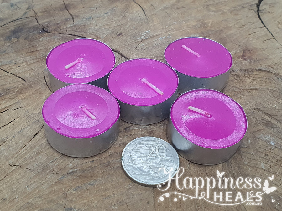 Tealight Candles Large 5 Pack - Purple