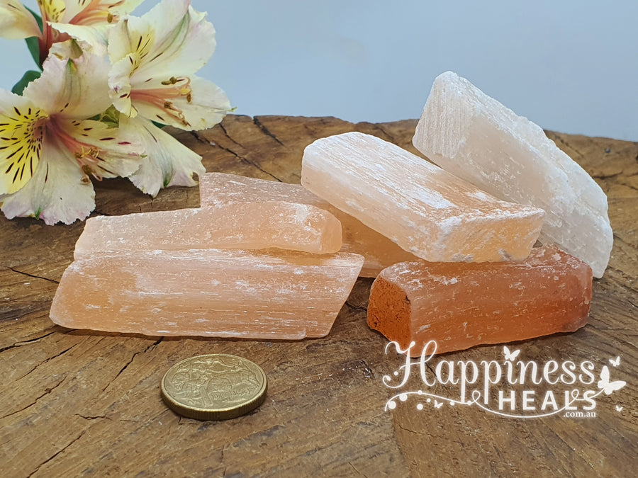 Peach Selenite Raw