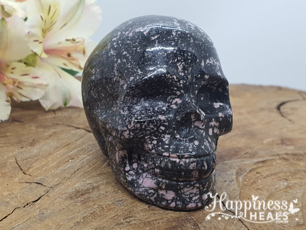 Rhodonite Skull