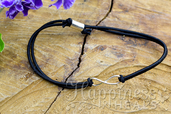 Pulsera Elástica Ajustable Infinito en Plata de Ley