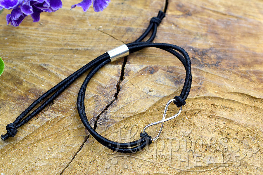 Pulsera Elástica Ajustable Infinito en Plata de Ley