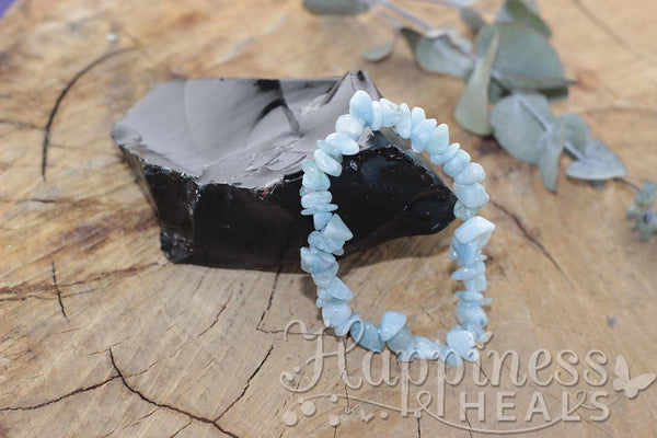 Aquarmarine Chip Bracelet