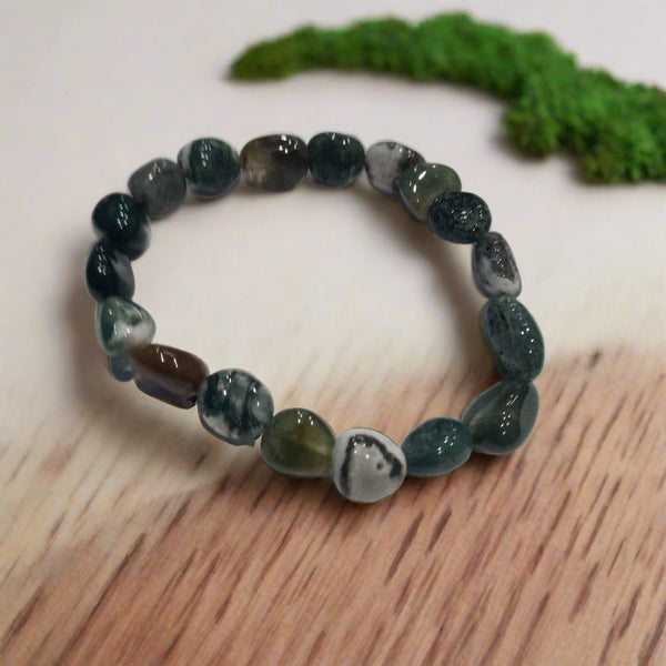 Moss Agate Nugget Bracelet