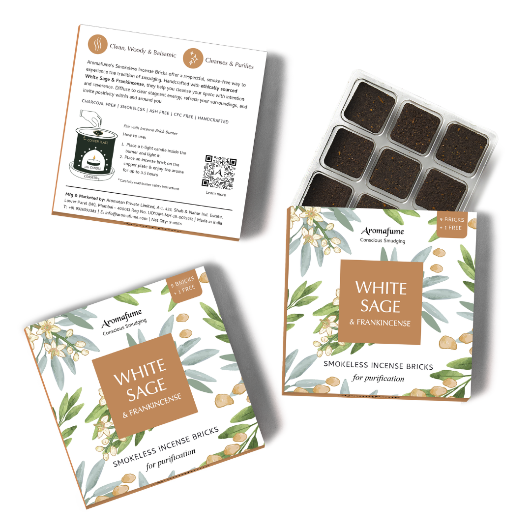 White Sage & Frankincense Incense Bricks Pack - Aromafume
