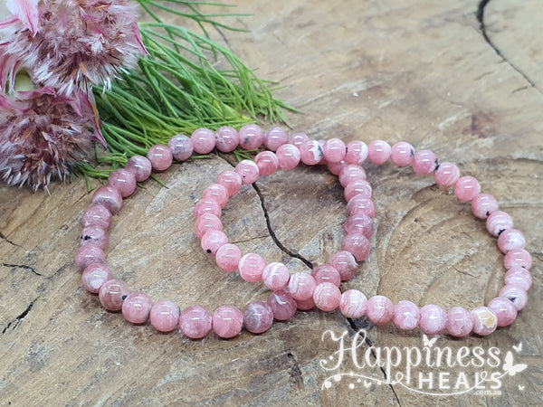 Rhodochrosite 8mm Ball Bracelet