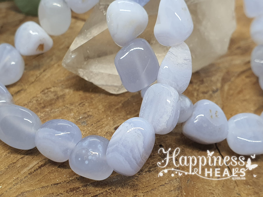 Blue Lace Agate Nugget Bracelet – The Stone of Peace & Communication