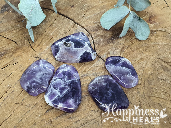 Chevron Amethyst Palm Stones