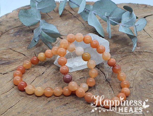 Orange Calcite Bracelet - 8mm Ball