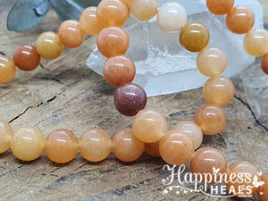 Orange Calcite Bracelet - 8mm Ball