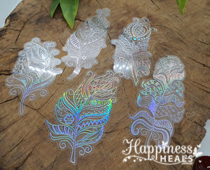 Holographic Feather Stickers 🪶