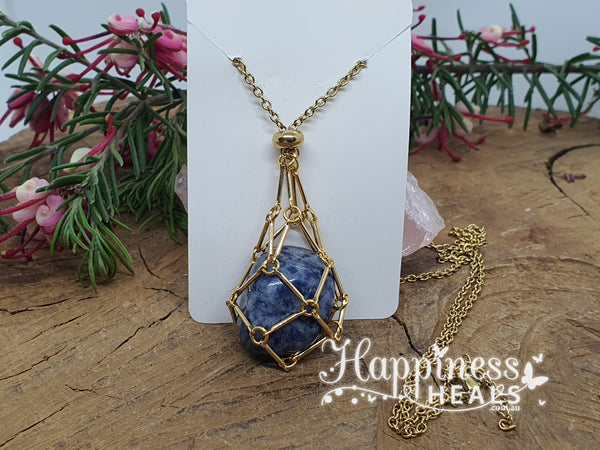 Crystal Cage Adjustable Necklace - Gold