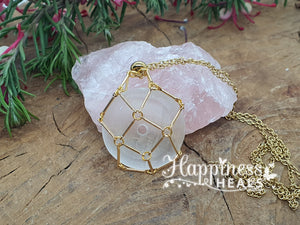 Crystal Cage Adjustable Necklace - Gold