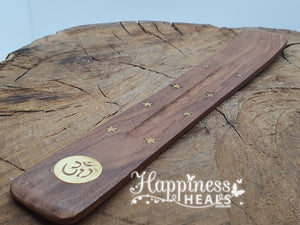 Incense Holder - Wooden - Brass Symbols