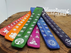 Coloured Wooden Incense Holders