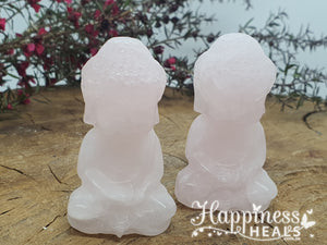 Rose Quartz Buddha - Sitting