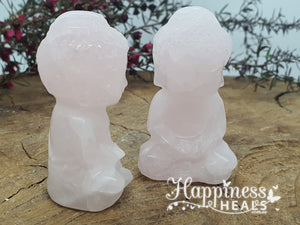 Rose Quartz Buddha - Sitting