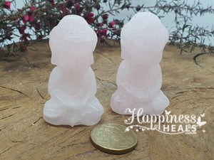 Rose Quartz Buddha - Sitting