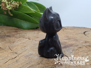 Silver Sheen Obsidian Luna Cat