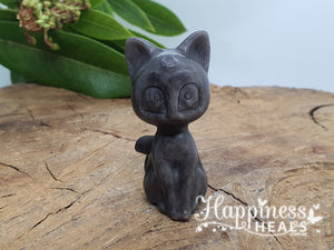 Silver Sheen Obsidian Luna Cat