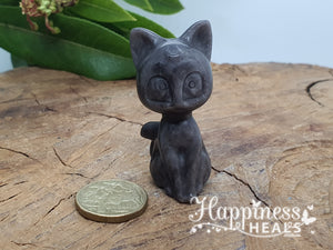 Silver Sheen Obsidian Luna Cat