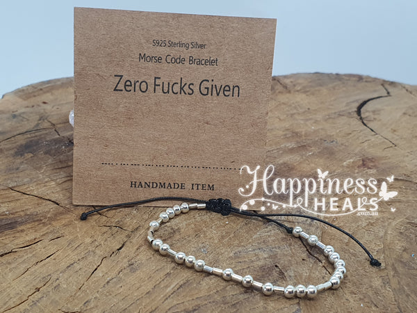 Zero F**k Given Morse Code Bracelet