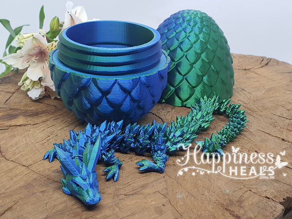Dragon Egg with Dragon- Blue/Green