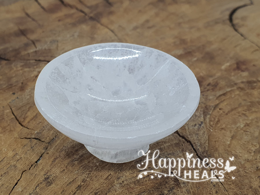 Selenite Charge Bowl with Base