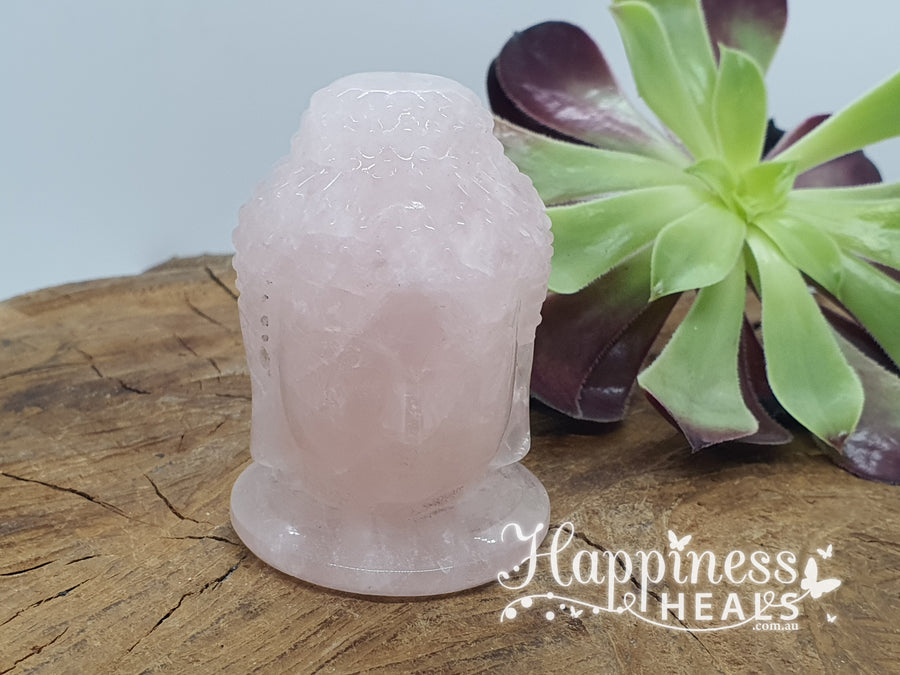 Buddha Head of Rose Quartz