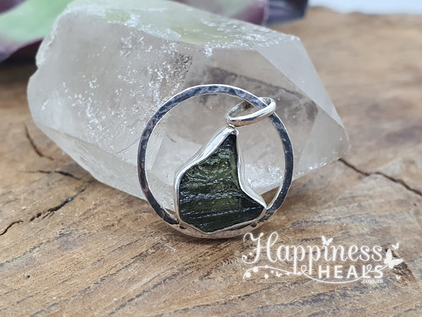 Moldavite Pendant - Sterling Silver