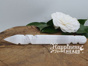 Selenite Spiral Wand
