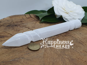 Selenite Spiral Wand