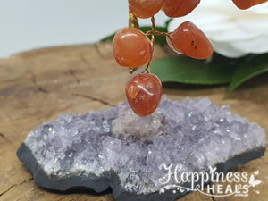 Carnelian With Amethyst Cluster Base Tree