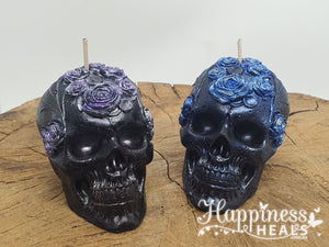 Floral Skull Candles: Gothic Romance with a Touch of Elegance