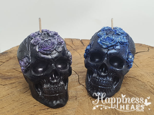 Floral Skull Candles: Gothic Romance with a Touch of Elegance