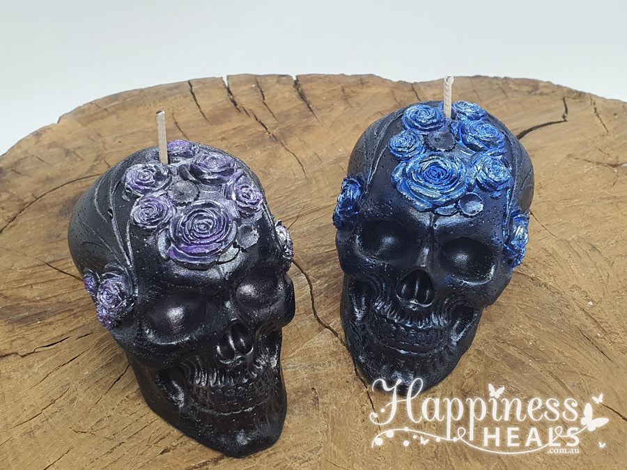Floral Skull Candles: Gothic Romance with a Touch of Elegance