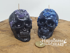Floral Skull Candles: Gothic Romance with a Touch of Elegance
