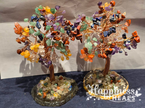 Chakra Chip with Agate Base Tree