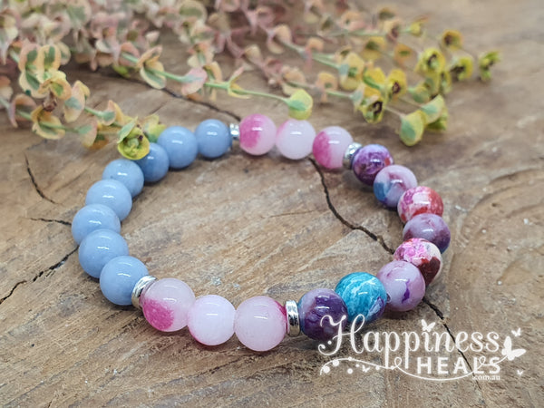 Angelite, Sea Sediment & Agate Bracelet – Peace, Flow & Inner Joy